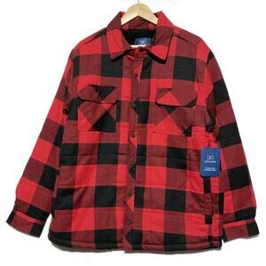 George Shirt Jacket Size Large 42-44 Buffalo Red Plaid Lined New With Tag